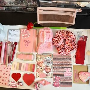 Chic Pink and Red Women's Bookish Reading Accessory Collection